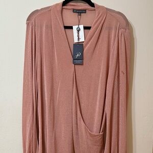 Womens Adrianna Papell Faux Wrap Top